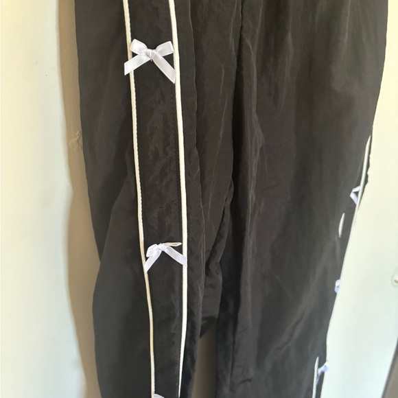 Women's Black Jogger Pants with Side Ties - Picture 6 of 9